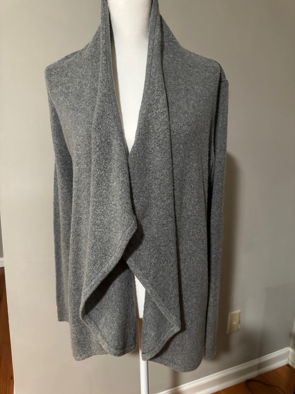 LOFT Gray Draped Open-Front Women's Cardigan